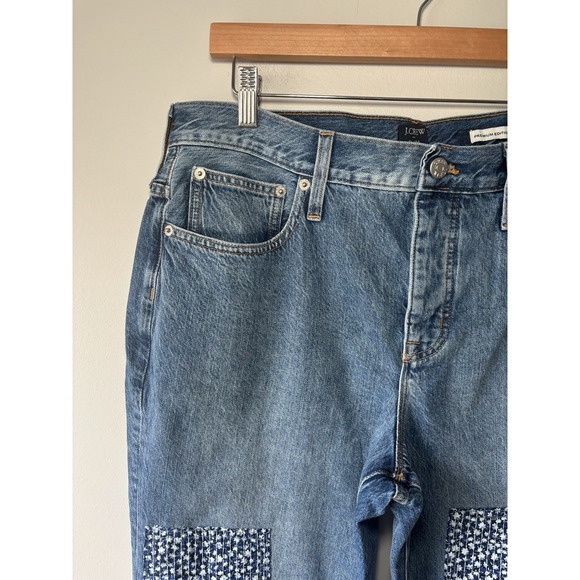 J.Crew Premium Slim Boyfriend Patched Denim Jeans Size 31 Petite Cotton NEW - Picture 6 of 11
